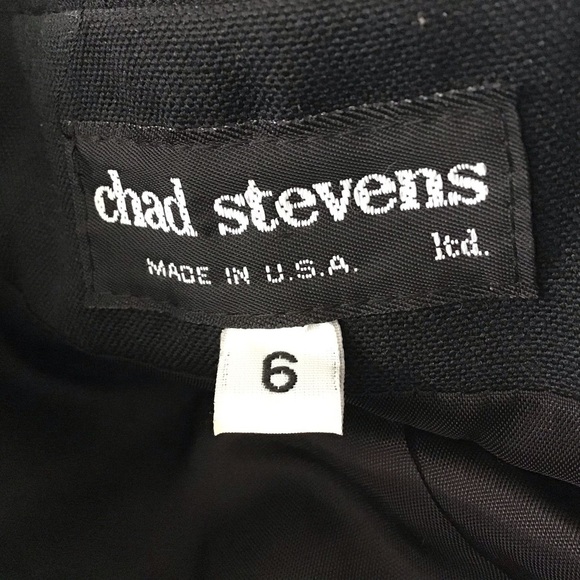 VIntage 90’s Y2K Chad Steven’s black wool blend 1 button lined power blazer sz 6 - Picture 10 of 11